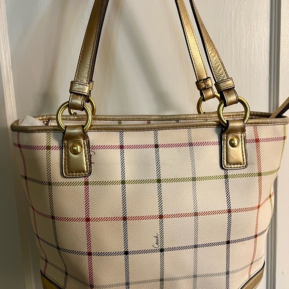 Coach Peyton Tattersall Tote/Shoulder Bag - Picture 2 of 10